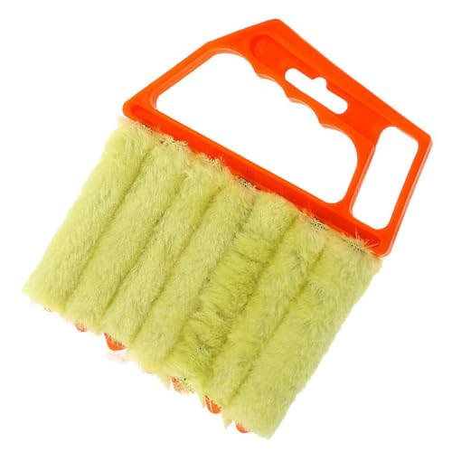 CaCaCook Mini-Jalousien Reiniger mit Anti-Lint-Design Tragbarer Griff Langlebiger PP-Glasfaser-Haushaltsstaubbürste für Home Office Hotel (Orange) von CaCaCook