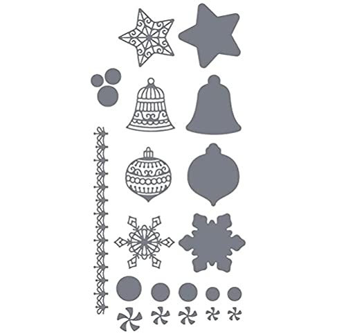 CaCaCook Stanzschablonen für Scrapbooking, Weihnachten Metall Stanzschablonen mit Transparente Stempel, Briefmarken Schablone Scrapbooking Prägung Kartenherstellung DIY Karte Weihnachtsdeko, 14*14cm von CaCaCook