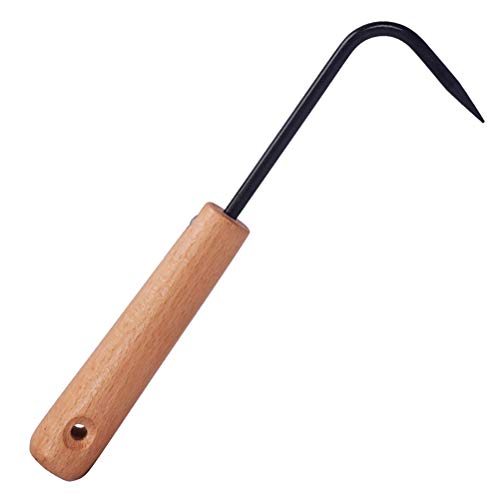 CaCaCook Unkrautstecher, Garten-Unkrauthaken Edelstahl Unkrautjäter Wurzeljäter Garten Manueller Unkrautstecher Unkraut Gartenarbeit Gabel mit Holzgriff Garden Grabender Grubber von CaCaCook