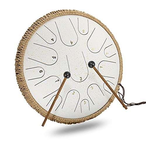 Hand Pan Percussion Instrument, Zungentrommel aus Stahl, ätherische Trommel, Klarer, Resonanter, Angenehmer Klang, Percussion Trommel mit (D-Einstellung 15 Meter Stern weiß + Hand Pan Percussion Instrument, Zungentrommel aus Stahl, ätherische Trommel, Klarer, Resonanter, Angenehmer Klang, Percussion Trommel mit (D-Einstellung 15 Meter Stern weiß + von CaCaCook
