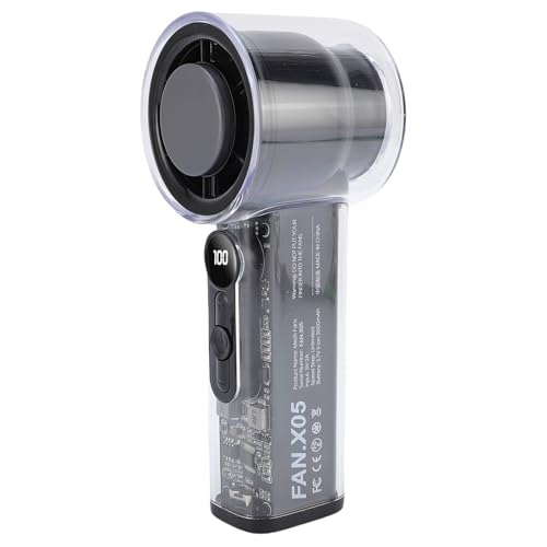 Tragbarer Turbo -Lüfter mit 100 Levels Windgeschwindigkeit Digital Display Stummes Design Hanging Seil Leicht für Travel Beach Camping Home (Schwarz) von CaCaCook