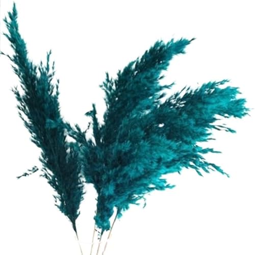 CaFfen Pampasgras Deko Dekorative Federn Flores Weiß, Rosa Blumenstrauß Künstliche Blumen para Dekoration Kleine Pampas Gras Trockenblumen(Hot Blue) von CaFfen