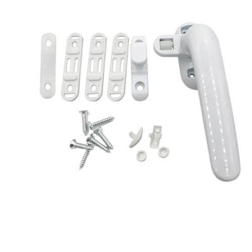 Fenstergriff 1Set Aluminium Legierung Fenster Griff Mit Schloss Flügel Rad Ersatz Teile Schiebetür Hardware Heimwerker(White,Right) von CaFfen