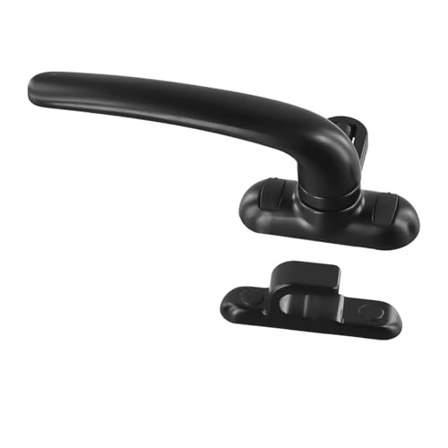 Fenstergriff Aluminiumlegierung Universal Kindersicheres Sicherheitsfenster Türflügelschloss Diebstahlsicherung Sicherheitshebelgriff Flügelverriegelungshardware(Black Left) von CaFfen