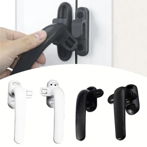 Fenstergriff Fenstergriff, Verriegelungsriegel, Schnappschloss, Flügelgriff aus Aluminiumlegierung, Diebstahlschutz, Doppelverglasung, Flügelgriffe, Fensterschrankgriff(Black Left) von CaFfen