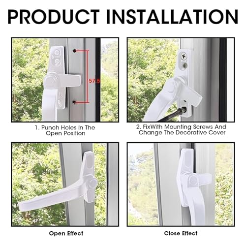 Fenstergriff Fenstergriff Hitze- und korrosionsbeständiger Griff Reibungslose Bedienung Kindersicherheit(Noir) von CaFfen