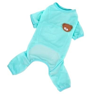 Hundepullover Bär Pyjamas Sommer Mesh Kleine Große Hund Kleidung Overall Haustier Onesie for Hunde XS-XXL(Blue,XS) von CaFfen