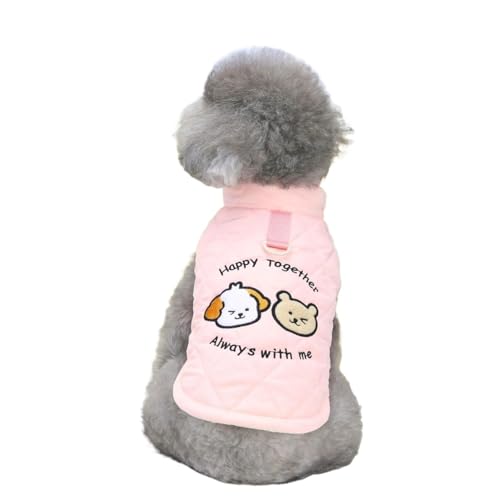 Hundepullover Haustier-Hundekleidung, Winter-Baumwoll-Hundeweste, Mäntel und warm for kleine mittelgroße Hunde(Pink,XXL) von CaFfen