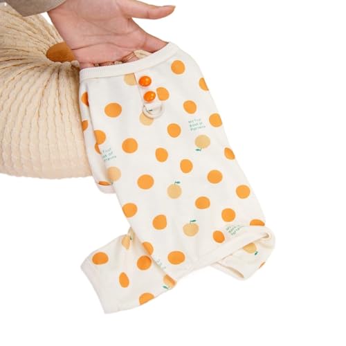 Hundepullover Haustier-Hundekleidung for kleine Hunde, gepunktetes Welpen-Overall, schöne weiche Katze, Haustier-Outfits, Hundebekleidung(Orange,S) von CaFfen