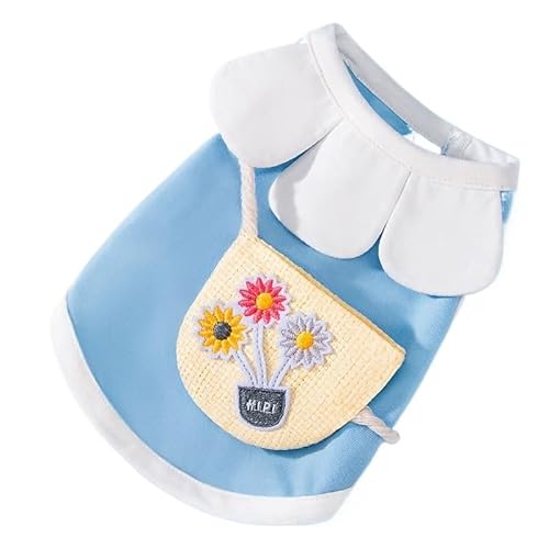 Hundepullover Haustier-Hundekleidung im Frühling und Sommer, dünne, atmungsaktive Weste, Katzen- Hundekostüm-Kleidung(Blue,S) von CaFfen