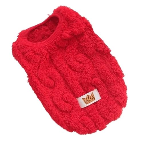 Hundepullover Weiche Hundekleidung, Winterweste for kleine Hunde, modische Welpenkostüme, süße Katzenweste, Sweatshirt, Haustierbekleidung(Red,L) von CaFfen