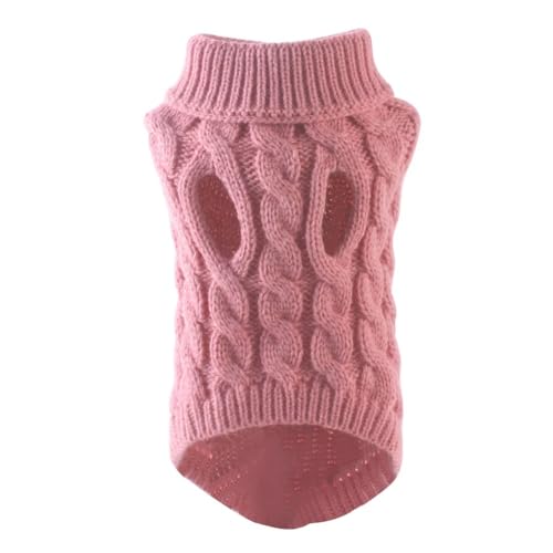 Hundepullover Welpen-Hundepullover for kleine und mittelgroße Hunde, Winterkleidung, Warmer Rollkragenpullover for Haustiere(Dark Pink,XL) von CaFfen