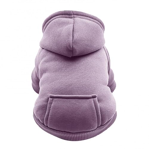 Hundepullover Welpenjacke, Haustier-Kapuzenpullover, Herbst-Winter-Kapuzenpullover, Sweatshirt, Haustierkostüm, Hundekleidung(Light Purple,L) von CaFfen