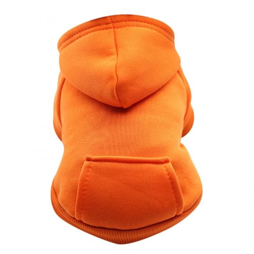 Hundepullover Welpenjacke, Haustier-Kapuzenpullover, Herbst-Winter-Kapuzenpullover, Sweatshirt, Haustierkostüm, Hundekleidung(Orange,L) von CaFfen