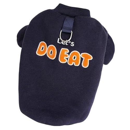 Hundepullover Winter Warme Haustier Hund Kleidung Brief Drucken Hoodies Weiche Welpen Kostüm Mode Katze Sweatshirt Pet(Dark Blue,XL) von CaFfen