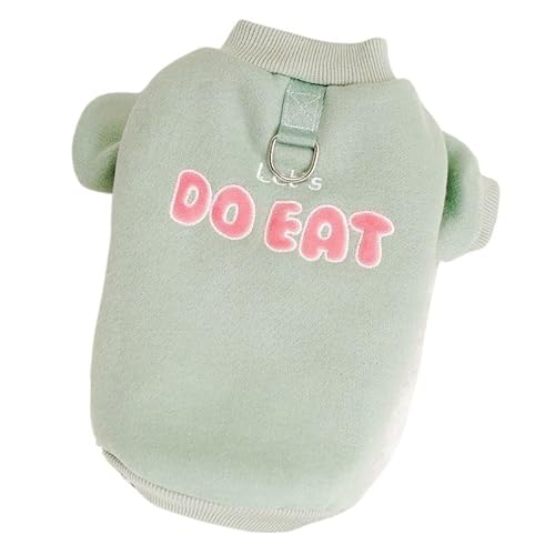 Hundepullover Winter Warme Haustier Hund Kleidung Brief Drucken Hoodies Weiche Welpen Kostüm Mode Katze Sweatshirt Pet(Green,L) von CaFfen