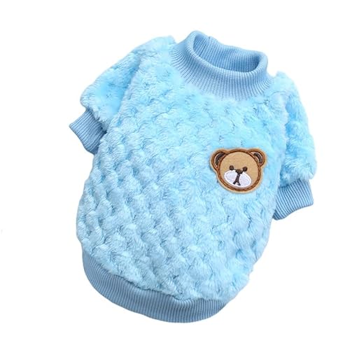 Hundepullover Winter Warme Haustier Hund Kleidung Weiche Und for Kleine Mittlere Hunde Kostüm Mantel(Blue,M) von CaFfen