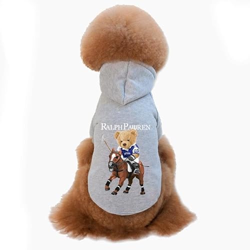 Hundepullover Winter warme Haustier Hund Kleidung süße Bär Hunde Hoodies for Welpen kleine mittelgroße(Gray,S) von CaFfen