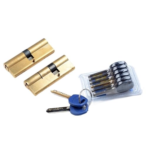 SchließZylinder 1 Stück Messing Türzylinder 100 105 110mm Zylinder 7 Schlüssel Anti-Diebstahl Messingschloss Schlafzimmer Badezimmer Innenschlösser Holztür Zylinderschloss (Color : DS110(55-55)) von CaFfen