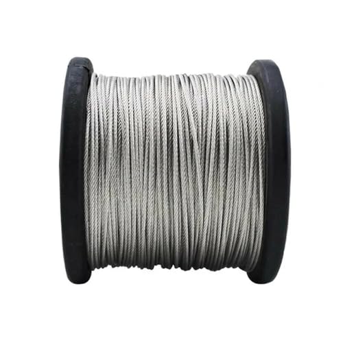 CaFfen Stahlseil 7x19 Strang 1mm-20mm Kern Drahtseile Hebe Metallkabel (304) Edelstahl Drahtseil(1.0mm) von CaFfen