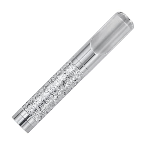 CaLeQi Zigarettenhalter Wiederverwendbarer sauberer Teer-Tabakfilter mit Mehrfachfilterung für Zigaretten der Standardgröße Ø8mm, Slim-Zigaretten Ø6mm und Ø5mm (Glücksblume-Silber) von CaLeQi