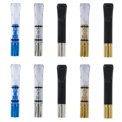 Zigarettenfilter Farbe Plating 10 Stück Zigarettenhalter wiederverwendbare saubere Teer Tabak Filter mit Multi-Filterung für Standard-Größe Zigaretten Ø8mm Ø7mm, Slim ZigarettenØ6.5mm Ø6mm und Ø5mm von CaLeQi