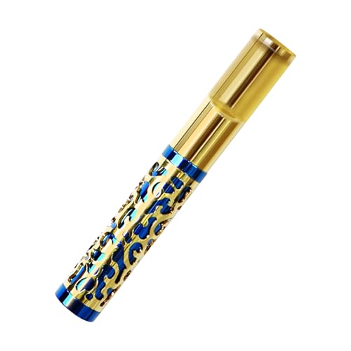 Zigarettenhalter Blaugold Hohlbild Muster Wiederverwendbarer sauberer Teer Tabakfilter mit Multi-Filterung für Standardgröße Zigaretten Ø8mm, schlanke Zigaretten Ø6mm und Ø5mm von CaLeQi