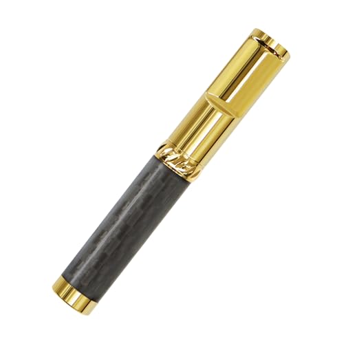 Zigarettenhalter Carbon Fiber Muster Wiederverwendbarer sauberer Teer Tabak Zigarettenfilter Halter mit -Filterung für Standardgröße Zigaretten Ø8mm, schlanke Zigaretten Ø6mm und Ø5mm (Schwarzes Gold) von CaLeQi