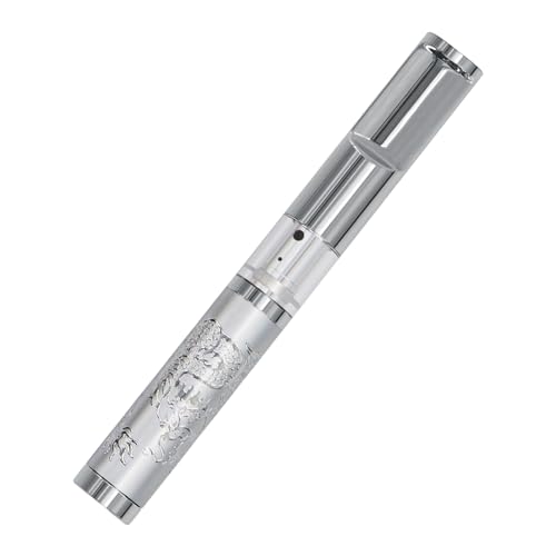 Zigarettenhalter Drachenmuster Wiederverwendbare saubere Teer-Tabak-Filter mit Multi-Filterung für Standardgröße Zigaretten Ø8mm, Slim Zigaretten Ø6mm und Ø5mm (Silbernes Drachen Muster) von CaLeQi