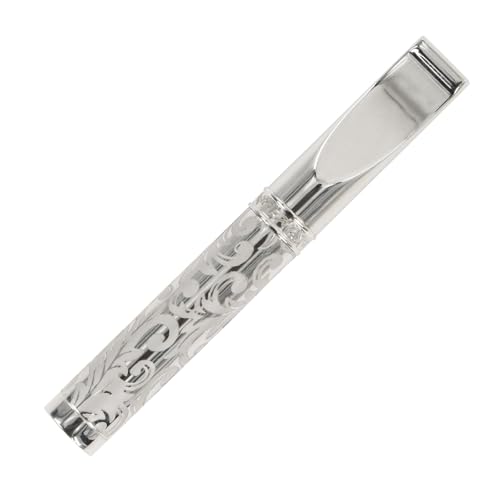 Zigarettenhalter Wiederverwendbare saubere Teer Tabakfilter mit Multi-Filterung für Standardgröße Zigaretten Ø8mm, schlanke Zigaretten Ø6mm und Ø5mm Silbernes Lockengras-Muster Zigarettenhalter Wiederverwendbare saubere Teer Tabakfilter mit Multi-Filterung für Standardgröße Zigaretten Ø8mm, schlanke Zigaretten Ø6mm und Ø5mm Silbernes Lockengras-Muster von CaLeQi