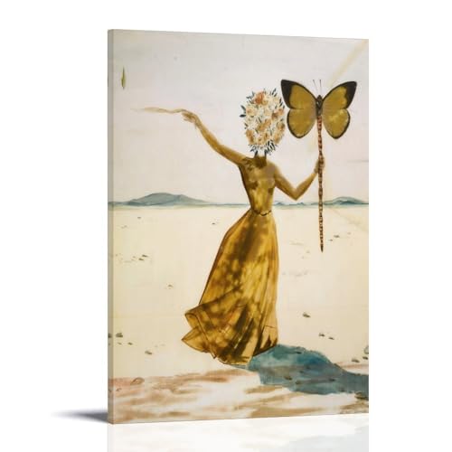 CaMbos Salvador Dali Berühmte Malerarbeiten (Dali-Schmetterlingsfrau) Druck Poster Wohnkultur Wandkunst Hängender Bild Druck Schlafzimmer Dekorative Gemälde Zimmer Ästhetisch 40 x 60 cm von CaMbos