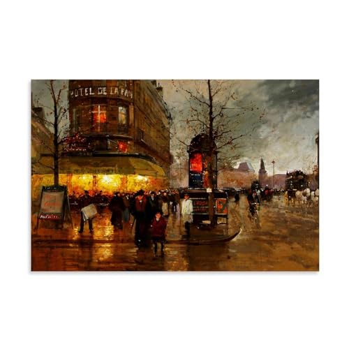 Edouard Cortes berühmte Malerwerke (Der Place De La Bastille Paris) Druck Poster Leinwand Wandkunst Drucke Geschenke Foto Bild Gemälde Raumdekoration Heimdekoration 20 x 30 cm von CaMbos