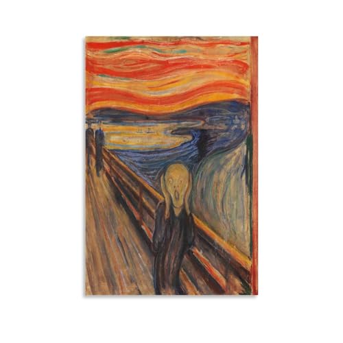 Edvard Munch berühmte Malerwerke (Der Schrei) Druck Poster Wandkunst Bild Malerei Leinwand Drucke Kunstwerke Schlafzimmer Wohnzimmer Dekor 40 x 60 cm von CaMbos