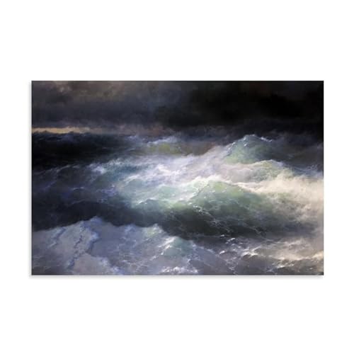 Ivan Aivazovsky Berühmte Malerwerke (Zwischen den Wellen) Druck Poster Wandkunst Malerei Leinwand Geschenk Wohnzimmer Drucke Schlafzimmer Dekor Kunstwerke 30 x 45 cm von CaMbos