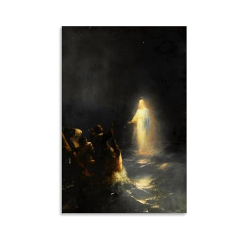 Ivan Aivazovsky berühmte Malerwerke (Jesus geht auf Wasser) Druck Poster Leinwand Wandkunst Dekorativ Schlafzimmer Modern Home Print Bild Artworkss 40 x 60 cm von CaMbos