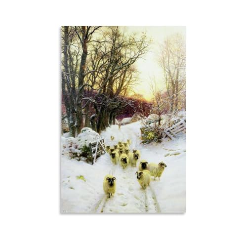 Joseph Farquharson Berühmte Malerwerke (die Sonne hatte einen Wintertag geschlossen), Druck-Poster, dekoratives Gemälde, Leinwand, Wandkunst, Wohnzimmer, Schlafzimmer, 60 x 90 cm von CaMbos