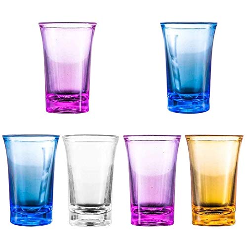CaOJing 6 Schnapsglas Spender, Bunte Acrylglas Schnapsgläser, Weinregal-Cocktail-Spender für Bar-Party-Trinkspiele von CaOJing