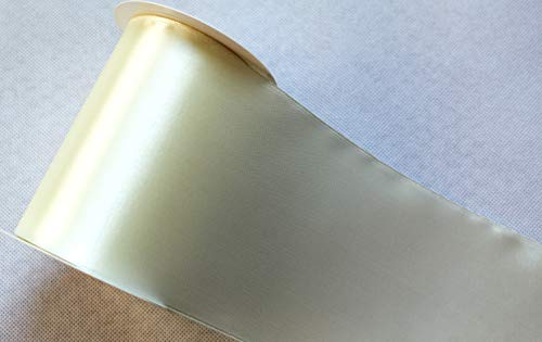 CaPiSo 10m feinstes Satin-Schleifenband 10cm Premium Geschenkband Dekoband Dekorationsband Dekoration in 10cm Breite (Ecru-Creme) von CaPiSo