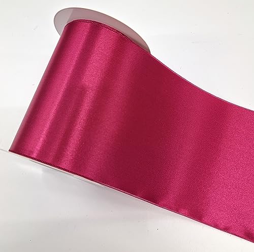 CaPiSo 10m feinstes Satin-Schleifenband 10cm Premium Geschenkband Dekoband Dekorationsband Dekoration in 10cm Breite (Fuchsia) von CaPiSo