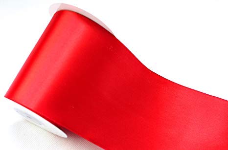 CaPiSo 10m feinstes Satin-Schleifenband 10cm Premium Geschenkband Dekoband Dekorationsband Dekoration in 10cm Breite (Rot) von CaPiSo