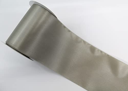 CaPiSo 10m feinstes Satin-Schleifenband 10cm Premium Geschenkband Dekoband Dekorationsband Dekoration in 10cm Breite (Silber) von CaPiSo
