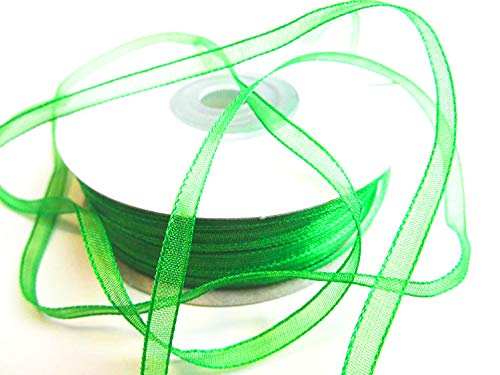 CaPiSo 100 m Organza Chiffon 3 mm breit mit Webkante (Grün) von CaPiSo