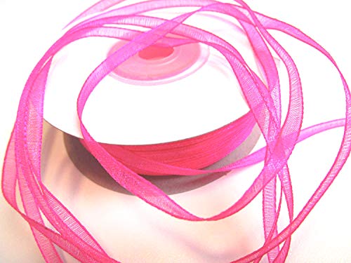 CaPiSo 100 m Organza Chiffon 3 mm breit mit Webkante (Pink) von CaPiSo