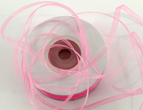 CaPiSo 100 m Organza Chiffon 3 mm breit mit Webkante (Rosa) von CaPiSo