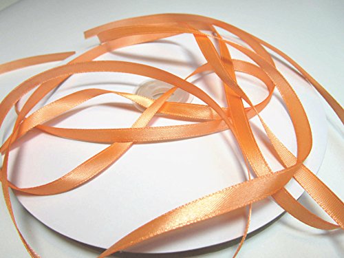 CaPiSo 100m Schleifenband 6mm Geschenkband Stoffband Dekoband Dekoration Hochzeit Glückwünsche Weihnachten (100m, Apricot) von CaPiSo