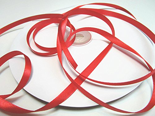 CaPiSo 100m Schleifenband 6mm Geschenkband Stoffband Dekoband Dekoration Hochzeit Glückwünsche Weihnachten (100m, Rot) von CaPiSo