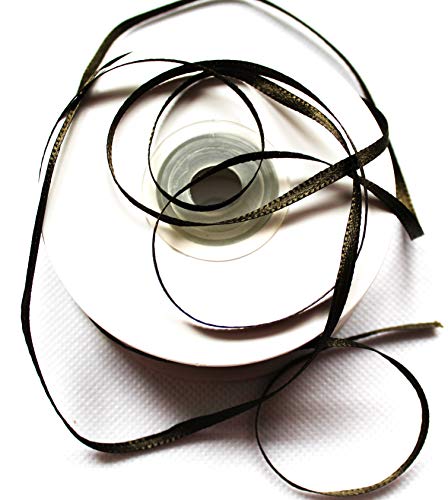 CaPiSo 100m Satinband 3mm Schleifenband Geschenkband Dekoband Satin Hochzeit Weihnachten Weihnachtsband (Dunkles Olivgrün) von CaPiSo