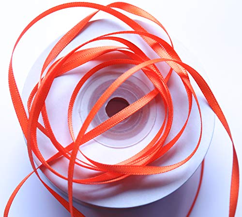 CaPiSo 100m Satinband 3mm Schleifenband Geschenkband Dekoband Satin Hochzeit Weihnachten Weihnachtsband (Orange) von CaPiSo