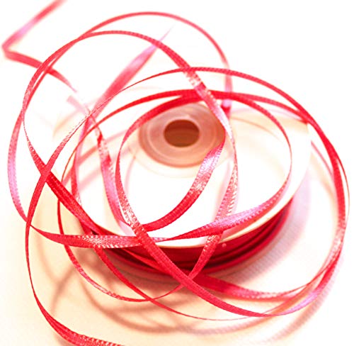 CaPiSo 100m Satinband 3mm Schleifenband Geschenkband Dekoband Satin Hochzeit Weihnachten Weihnachtsband (Pink) von CaPiSo