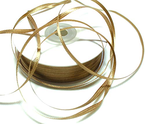 CaPiSo 100m Satinband 3mm Schleifenband Geschenkband Dekoband Satin Hochzeit Weihnachten Weihnachtsband (Taupe) von CaPiSo